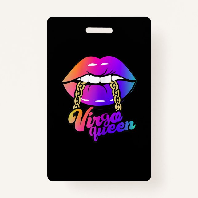 Badge Femmes Virgo Queen Zodiac Lièvres août septembre (Devant)