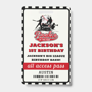 Badge Fête d'anniversaire de baseball Recrue de l'année