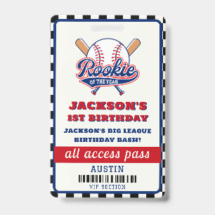Badge Fête d'anniversaire de baseball Recrue de l'année