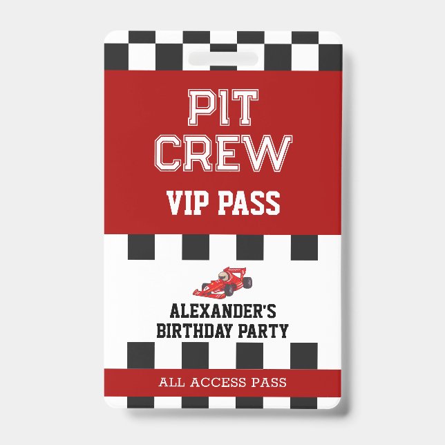 Badge Fête d'anniversaire de course automobile (Avant)