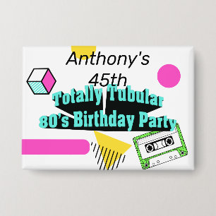 Badge Fête d'anniversaire des années 80