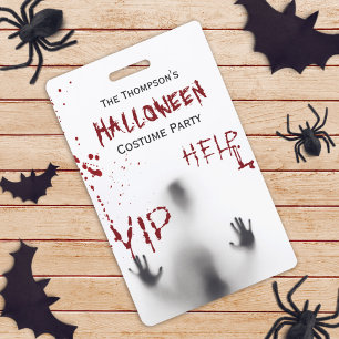 Badge Fête de costumes d'Halloween sanglante effrayante