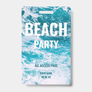 Badge Fête de plage VIP accès illimité fête d'été