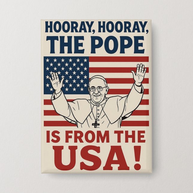 Badge Fête du pape des USA - Bouton (Recto)