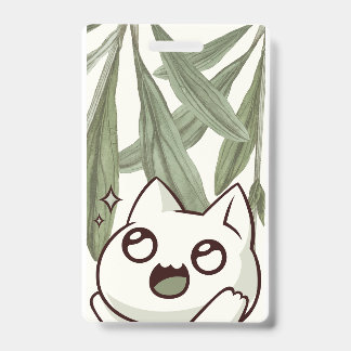 Badge Feuille verte avec chat | amoureux des animaux | r