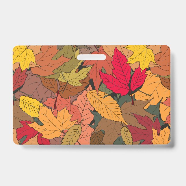 Badge Feuilles d'automne colorées (Avant)