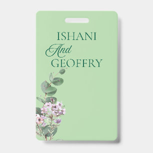 Badge Feuilles d'eucalyptus Verdure Mariage