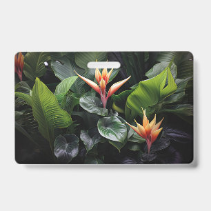 Badge Feuilles tropicaux exotiques
