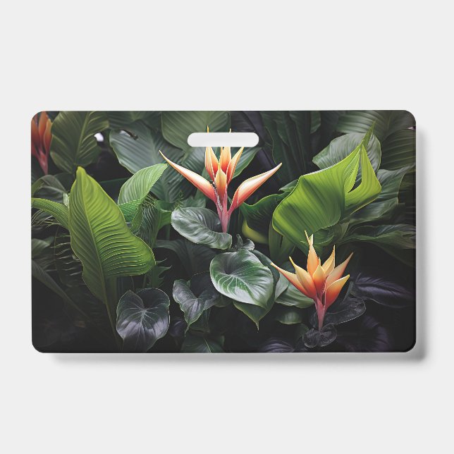 Badge Feuilles tropicaux exotiques (Avant)