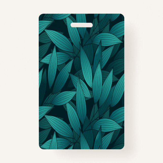 Badge Feuilles tropicaux rayonnants (Devant)
