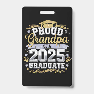 Badge Fière Grand-Père D'Une Famille De Diplômés De 2025