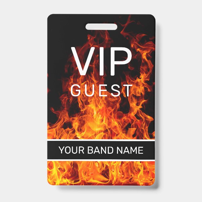 Badge Filet d'arrière-scène VIP Custom Band Merch Flame  (Avant)