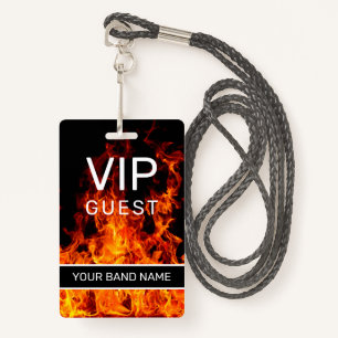 Badge Filet d'arrière-scène VIP Custom Band Merch Flame