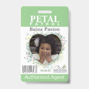 Badge Fille de fleurs Patrouille de pétales Fleurs print