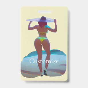 Badge Fille de la plage à fesses de bikini Thunder_Cove