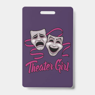Badge Fille de théâtre de comédie et de tragédie