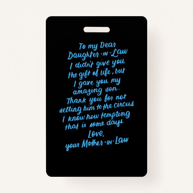 Badge Fille en droit à ma chère fille en droit (Devant)