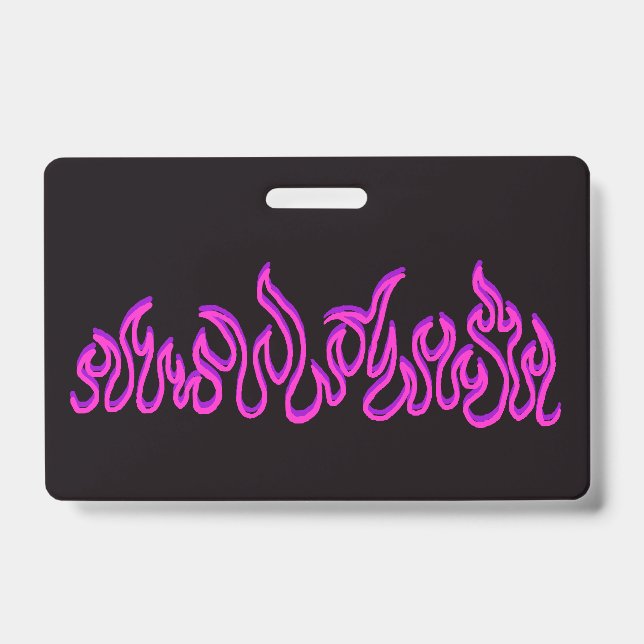 Badge Flammes de feu violet rose contour de feu (Avant)