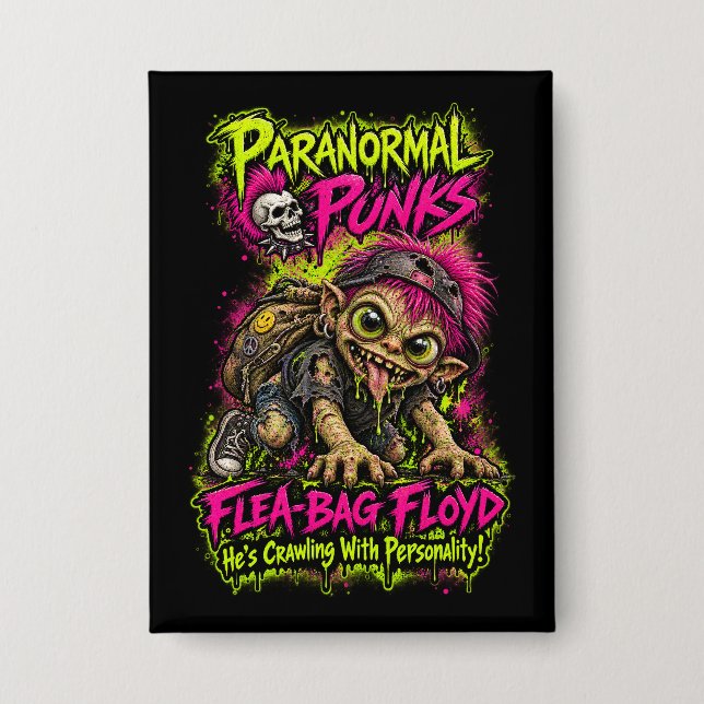 Badge Flea-Bag Floyd – Punks Paranormaux (Recto)