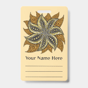 Badge Fleur africaine abstraite de style batik