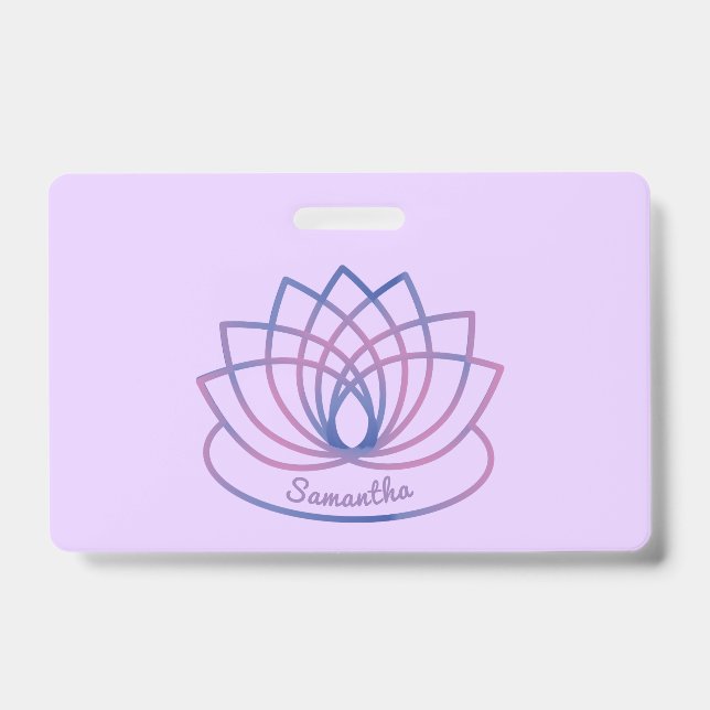 Badge Fleur de lotus rose et violet (Avant)
