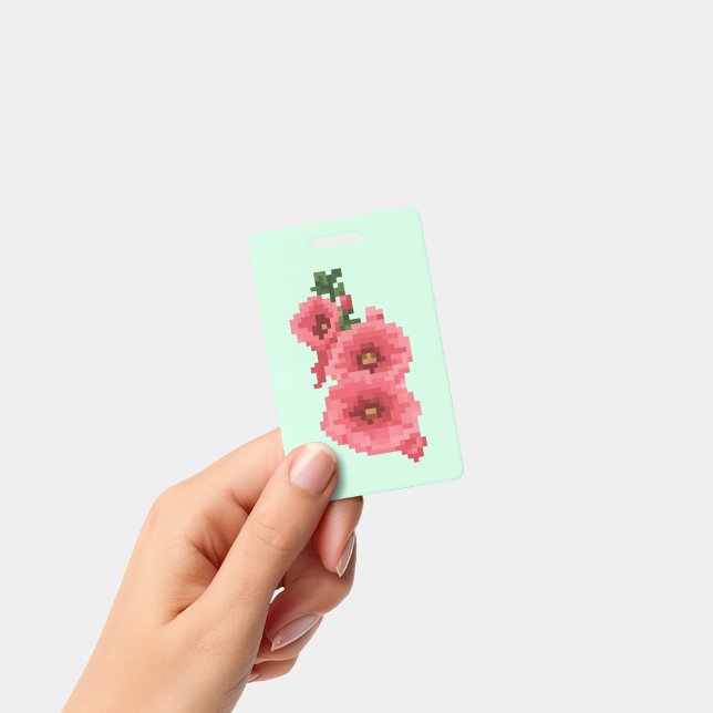 Badge Fleur de Rose Trémère Pixelisée (Manuel / portable)