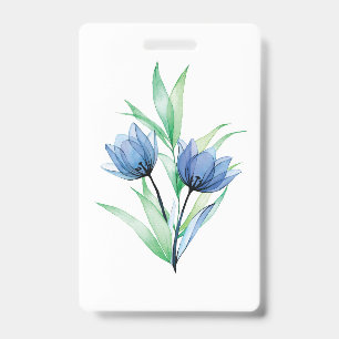 Badge Fleur de tulipe bleue