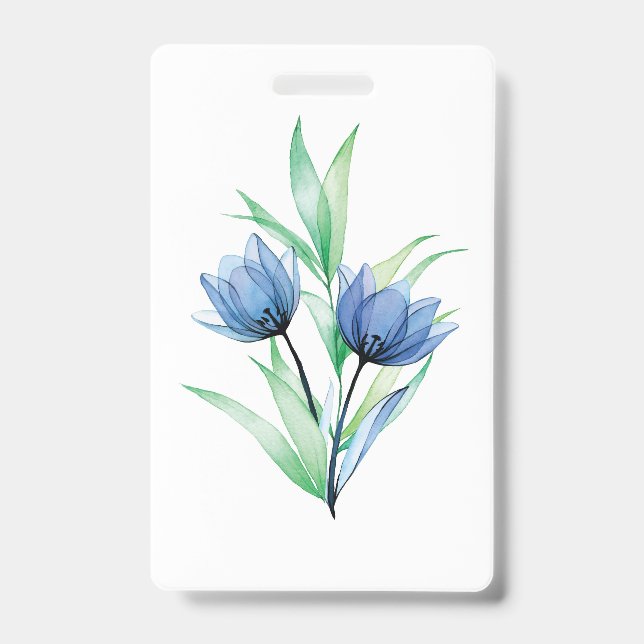 Badge Fleur de tulipe bleue (Avant)