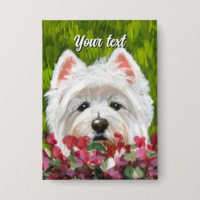 Badge Fleurs blanches et roses (Recto)