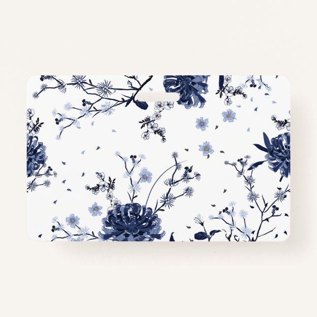 Badge Fleurs bleues (Dos)