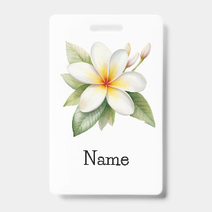 Badge Fleurs de Plumeria Élégance Tropicale