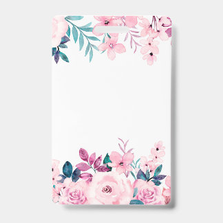 Badge Fleurs de rose roses Printemps Floral Beau Design