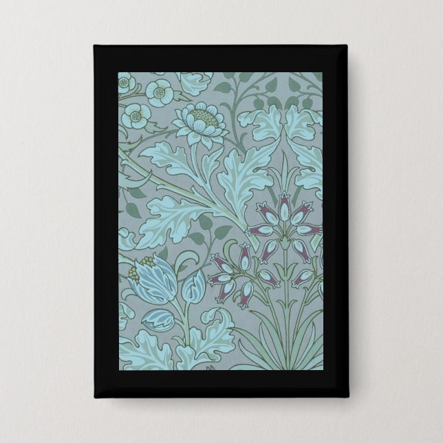 Badge Fleurs décoratives bleu pastel  (Recto)