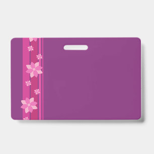 Badge Fleurs roses