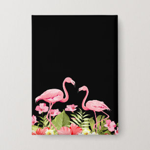 Badge Fleurs tropicales et flamants-32146