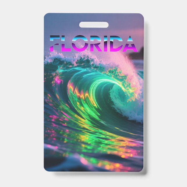 Badge Floride – Vibes de Vague Néon (Avant)