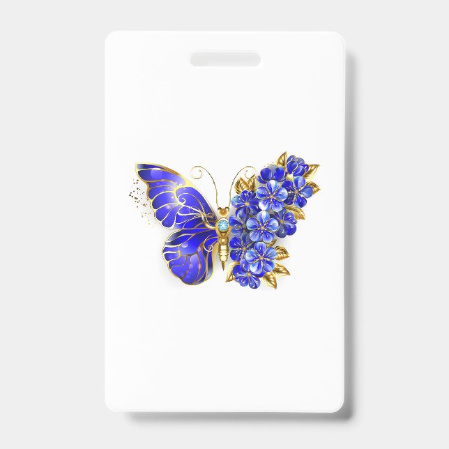 Badge Flower Sapphire Butterfly (Avant)