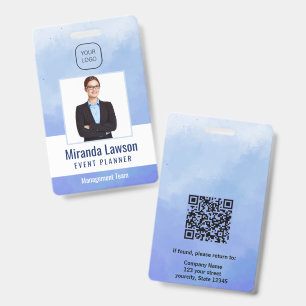 Badge Fond aquarelle Bureau professionnel