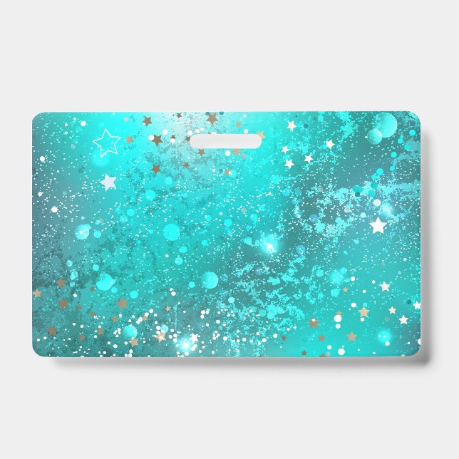 Badge Fond en feuille de turquoise menthe (Avant)