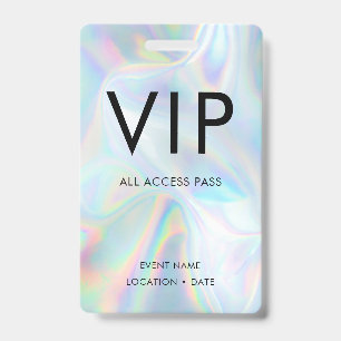 Badge Fond holographique simple de police VIP