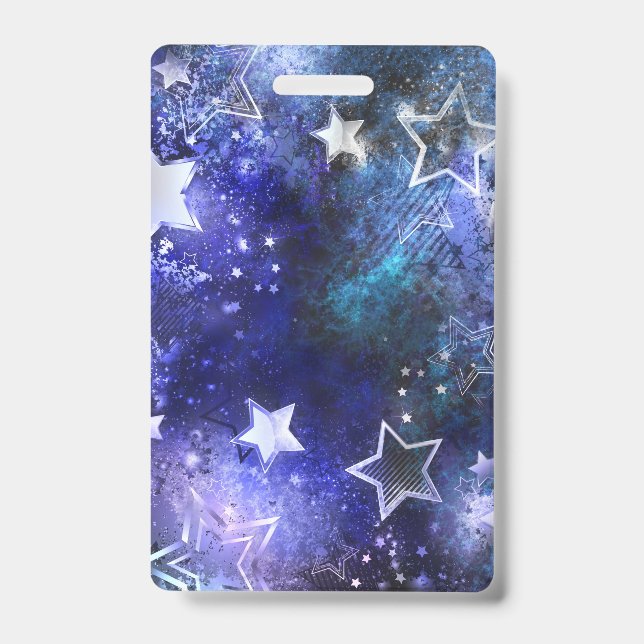 Badge Fond spatial avec étoiles (Avant)