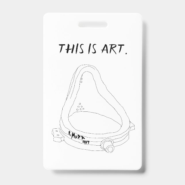 Badge Fontaine de Marcel Duchamp R.Mutt 1917 (Avant)