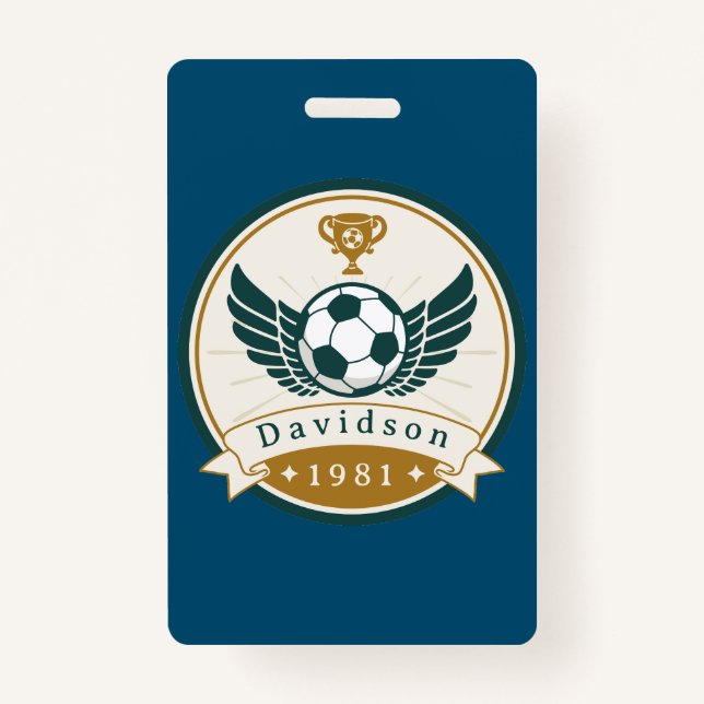 Badge - Football - Personnalisé - Ajouter un nom (Devant)