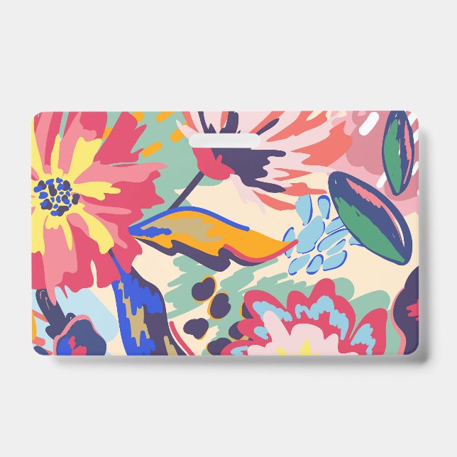 Badge Forêt et rose (Face)