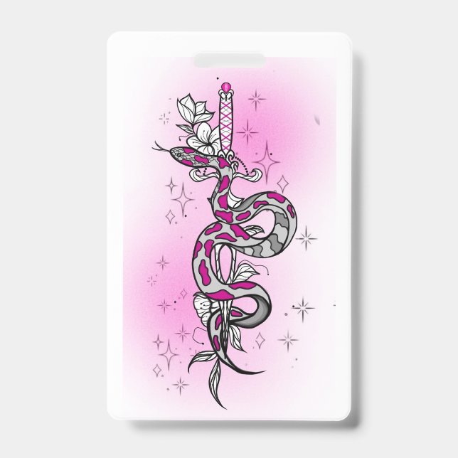 Badge forfait vacances avec serpent (Avant)