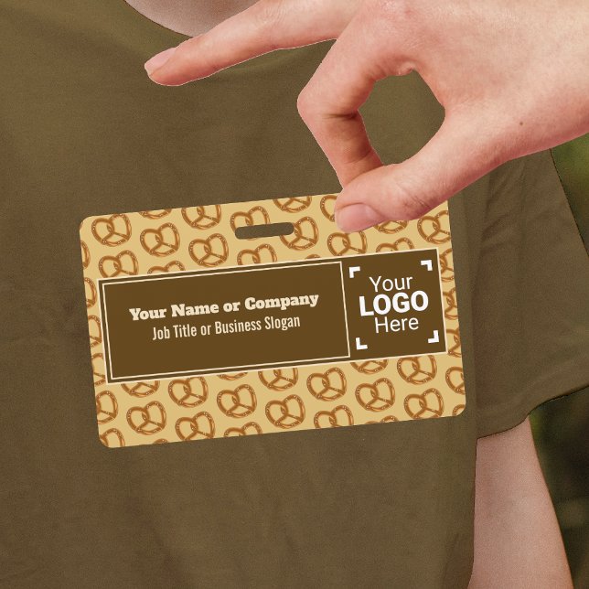 Badge Fun Bakery ou Café Shop Pretzel Motif, votre logo (Créateur téléchargé)