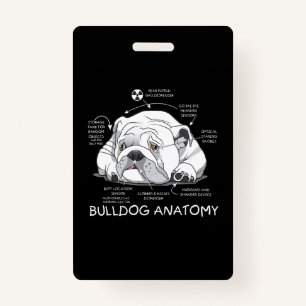 Badge Funny Cute English Bulldog Anatomie de la biologie