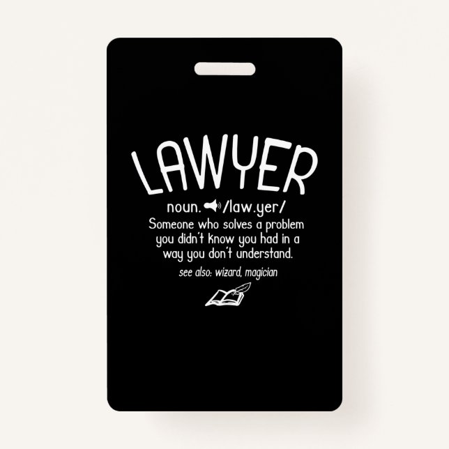 Badge Funny Lawyer Definition (Devant)