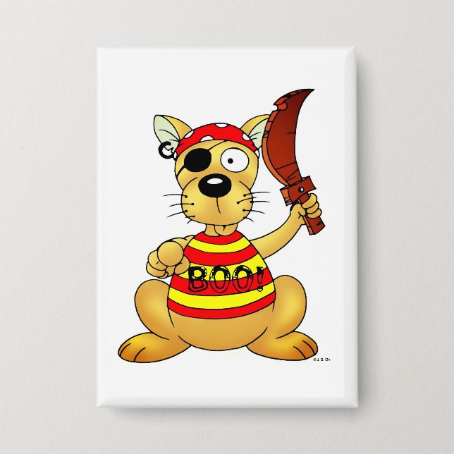 Badge Funny Pirate Dog with Toy Sword (Recto)