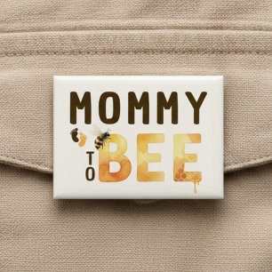 Badge Futur Maman Abeille Bourdon Nid d'Abeille Baby Sho